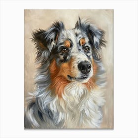 Australian Shepherd Acrylic Painting 3 Canvas Print