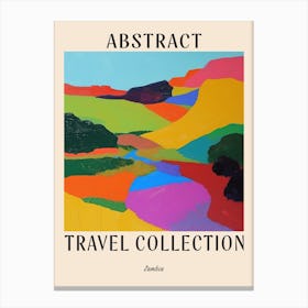 Abstract Travel Collection Poster Zambia 2 Canvas Print