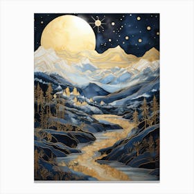 Moonlight In The Mountains 2 Canvas Print