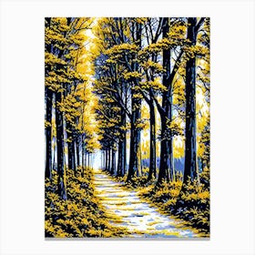 Yellow Trees In The Forest Canvas Print