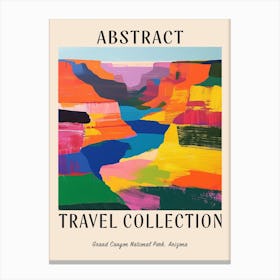 Abstract Travel Collection Poster Grand Canyon National Park Arizona 1 Canvas Print