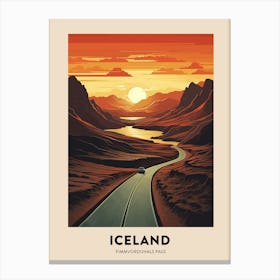 Fimmvorduhals Pass Iceland 1 Vintage Hiking Travel Poster Canvas Print