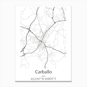 Carballo,Spain Minimalist Map Leinwandbild