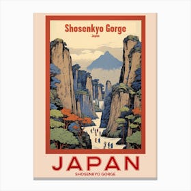 Shosenkyo Gorge, Visit Japan Vintage Travel Art 4 Poster Canvas Print