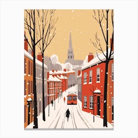 Retro Winter Illustration Durham United Kingdom 1 Canvas Print