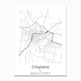 Crispiano,Italy Minimalist Map Canvas Print