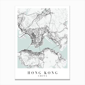 Hong Kong China Street Map Color Canvas Print