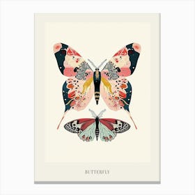 Colourful Insect Illustration Butterfly 26 Poster Canvas Print