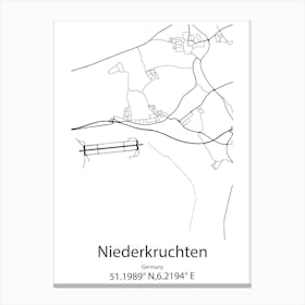 Niederkruchten,Germany Minimalist Map Canvas Print