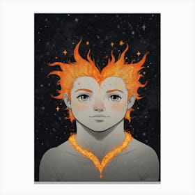 Girl With Fire Canvas Print