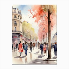 Champs-Elysées Avenue. Paris. The atmosphere and manifestations of spring. 6 Canvas Print