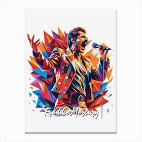 Freddy Mercury 01 Portrait Music Icon Style WPAP Pop Art Canvas Print