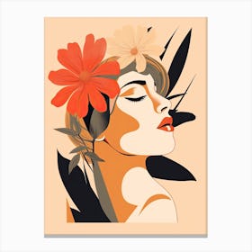 Bloom Body Woman Neutral Colours Boho Style 10 Canvas Print
