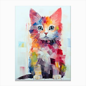 Cotton Candy Cat Soft Hues, Softer Paws Canvas Print