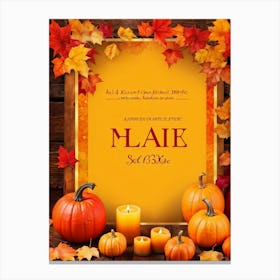 Autumn Sale Banner Vibrant Oranges Deep Reds And Warm Golds Spotlight Festive Design Leaves Gent (5) Canvas Print