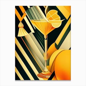 Mango Margarita Cocktail Poster Art Deco Cocktail Poster Canvas Print