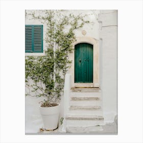 Green Door in Ostuni, Puglia, Italy | Cita Bianca | Travel Photography Canvas Print