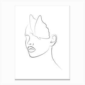 Butterfly Head, Line Art, Outline, Art, Home Decor, Wall Print Canvas Print