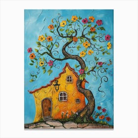 House With Tree Canvas Print