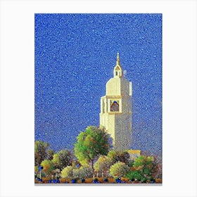 Bakersfield, City Us  Pointillism Canvas Print