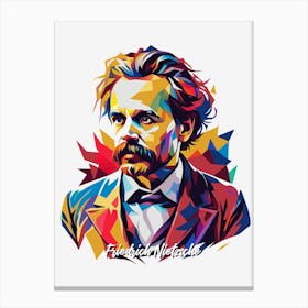 Friedrich Nietzsche 01 Portrait WPAP Pop Art Canvas Print