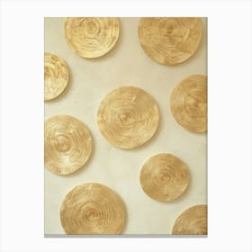 Gold Circles Wall Art Canvas Print