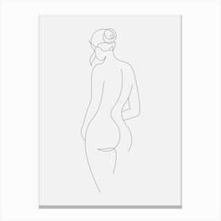 Woman Contemporary Line Canvas Print