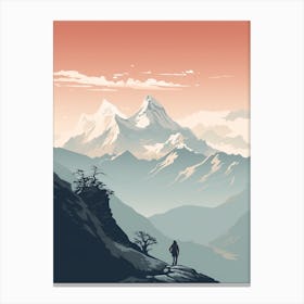 Poon Hill Trek Nepal 3 Hiking Trail Landscape Canvas Print