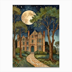 William Morris Moonlight In The Woods 30 Canvas Print