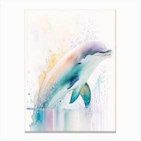 Irrawaddy Dolphin Storybook Watercolour  (3) Canvas Print