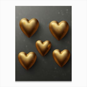 Gold Hearts Canvas Print