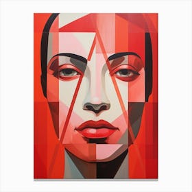 Abstract Geometric Lady Portrait 4 Canvas Print