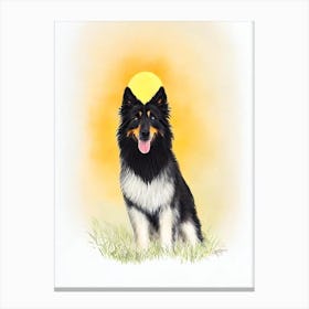 Belgian Sheepdog Illustration dog Canvas Print