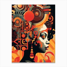 Afrocentric Pattern Illustration 10 Canvas Print