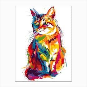 Colorful Cat Painting Canvas Print