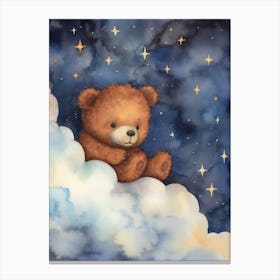 Baby Bear 2 Sleeping In The Clouds Canvas Print