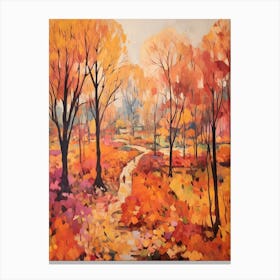 Autumn Gardens Painting Parco Sempione Italy 2 Canvas Print