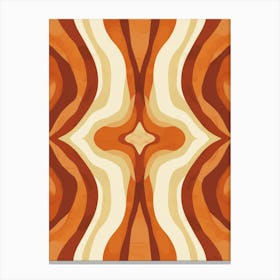 Abstract Orange And White Pattern 1 Canvas Print