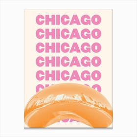 Chicago Bean Orange Canvas Print