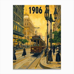 Aihrgdesign A Retro Travel Poster Of A Bustling 1906 City Str 60df6d6c Bfc2 4ba2 81fa 4df0e407d7e1 1 Canvas Print