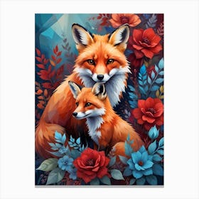 Foxes Canvas Print