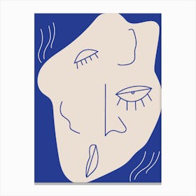 Face Of A Woman Abstract Art Print Canvas Print