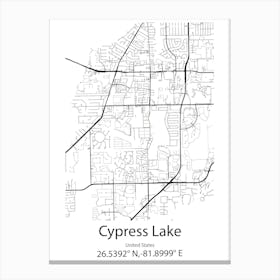 Cypress Gardens,United States Minimalist Map Canvas Print