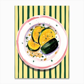 A Plate Of Pumpkins, Autumn Food Illustration Top View 17 Canvas Print