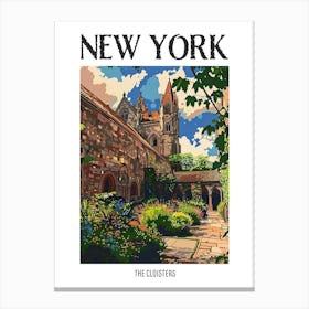The Cloisters New York Colourful Silkscreen Illustration 4 Poster Canvas Print