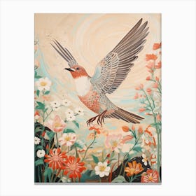 Swallow 2 Detailed Bird Painting Canvas Print