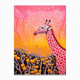 Dotty Giraffe Portrait 3 Canvas Print