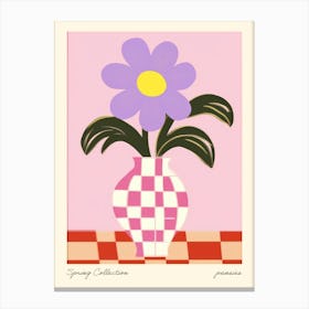 Spring Collection Pansies Flower Vase 8 Canvas Print