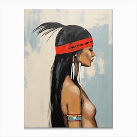 Indian\Native American Woman | Boho print Canvas Print