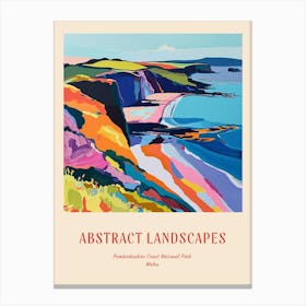 Colourful Abstract Pembrokeshire Coast National Park Wales 4 Poster Canvas Print